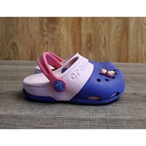 Crocs Electro 2 Color Block Comfort Clog Sandal Shoes Size C7 Pink Purple